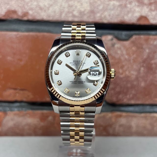 コンシールドクラスプがお好みならコチラ　グレーダイヤルのデイトジャスト